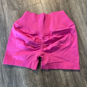Vibrant Pink High Waist Athletic Shorts